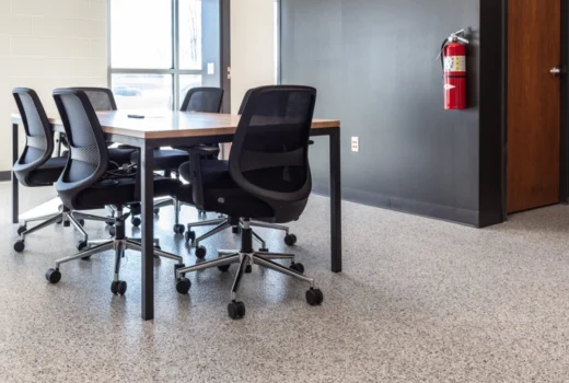 Flake epoxy flooring in office board room