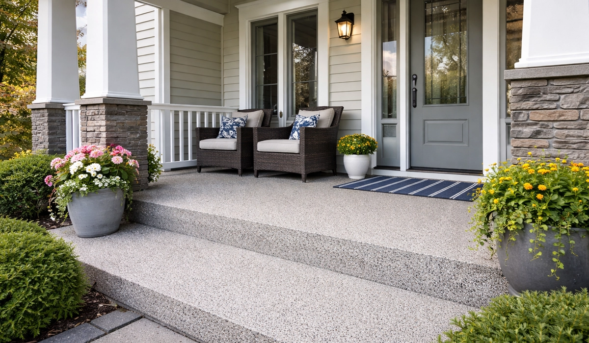 Front porch upgraded with quartz coatings